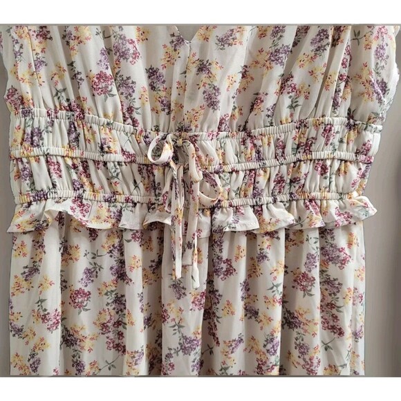 Dee Elly Floral Maxi Dress Size Medium Spring Easter Summer Flowy Romantic - Picture 4 of 8